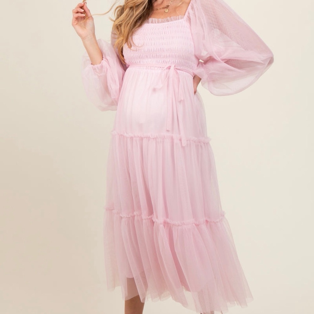 Pink Tulle Midi Dress NWT Pink Blush Maternity